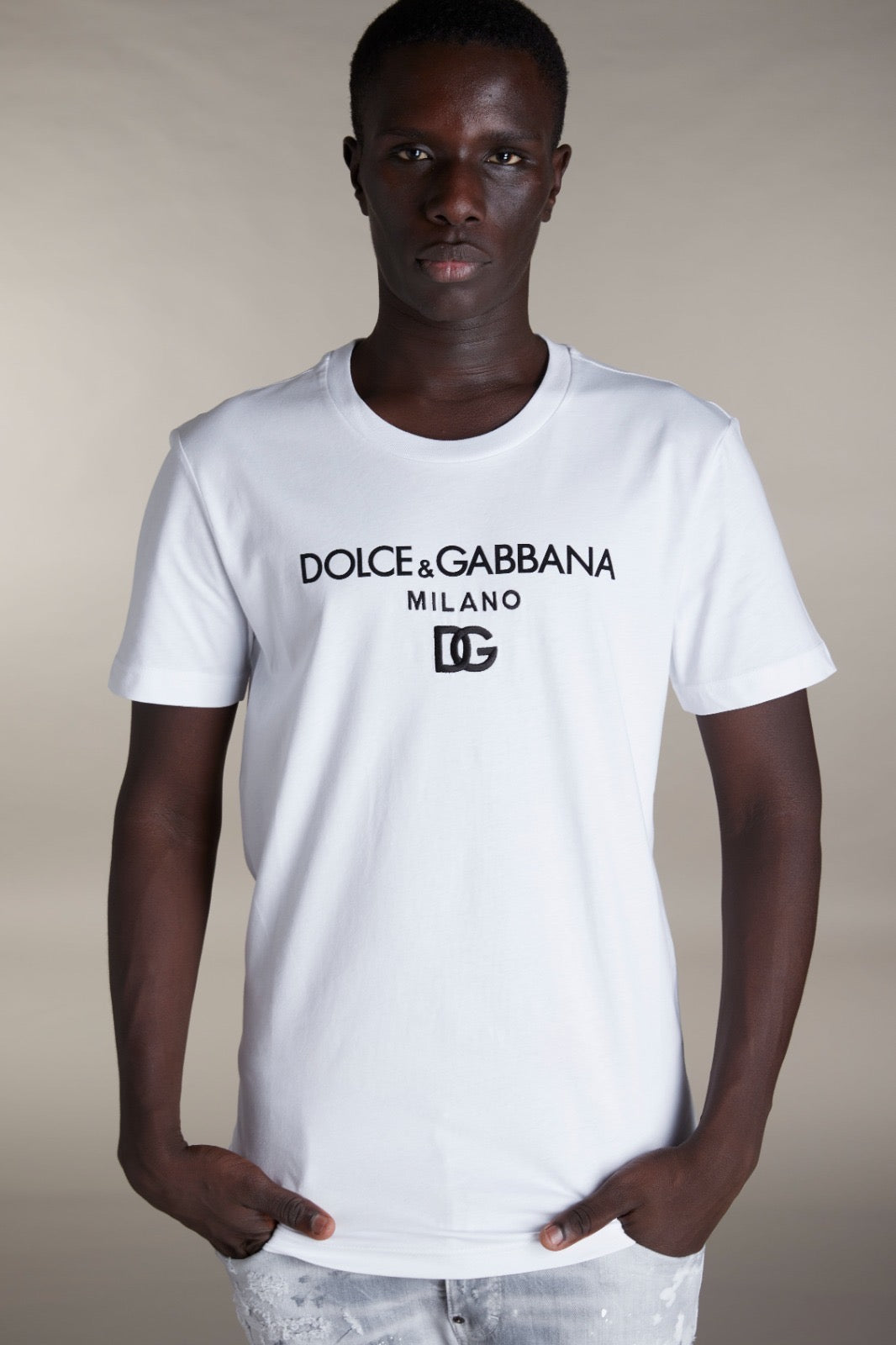 Dolce & Gabbana Logo Embroidered Crewneck T-Shirt