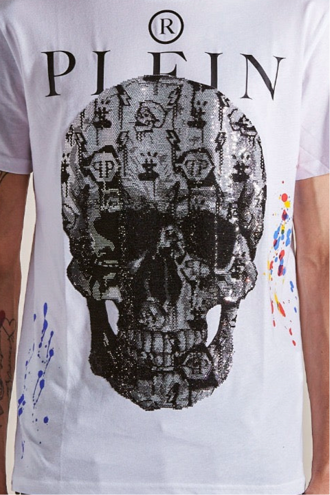 T-SHIRT ROUND NECK SS SKULL WITH CRYSTALS