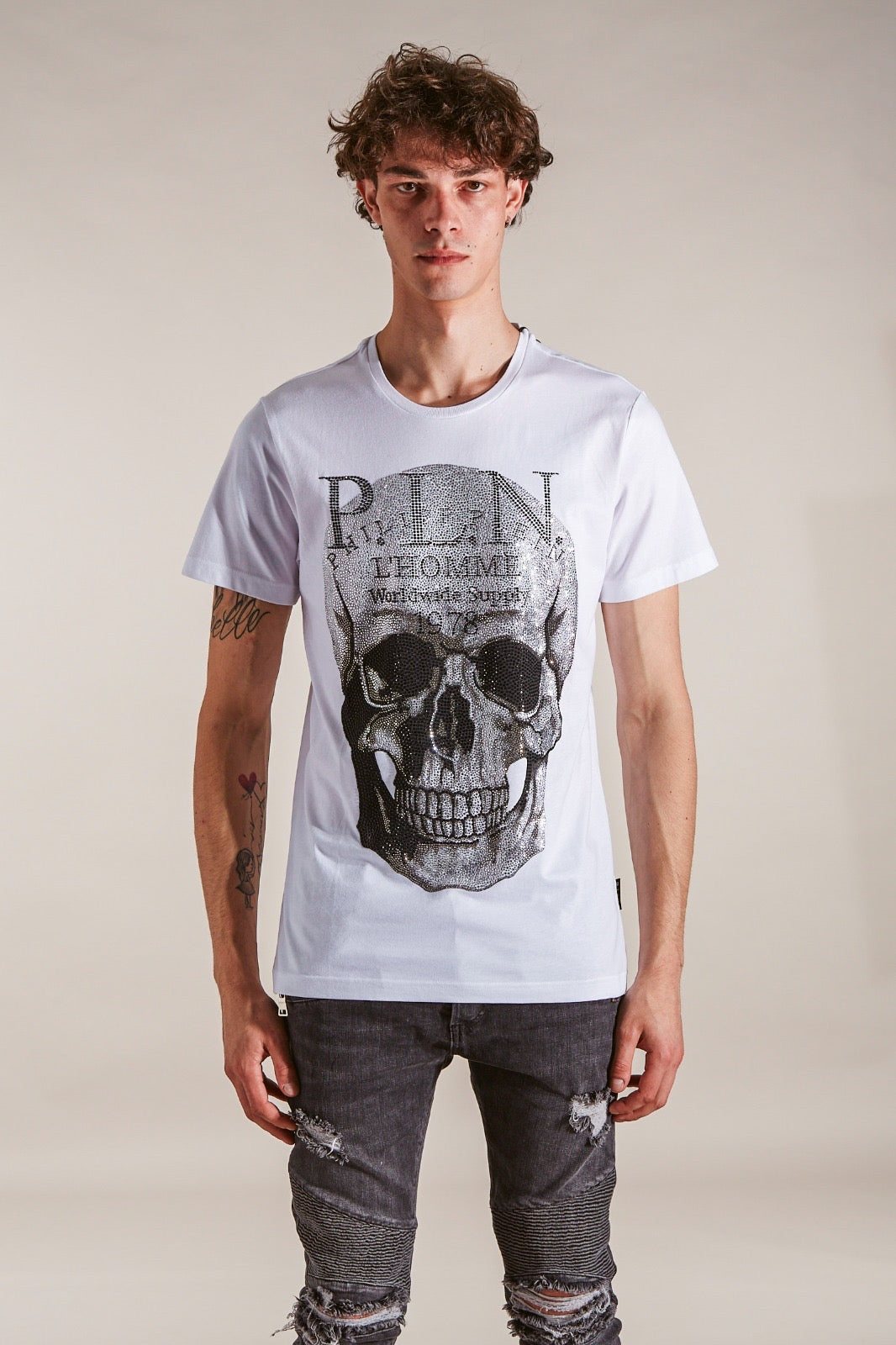 PHILIPP PLEIN
T-SHIRT ROUND NECK SS SKULL WITH CRYSTALS