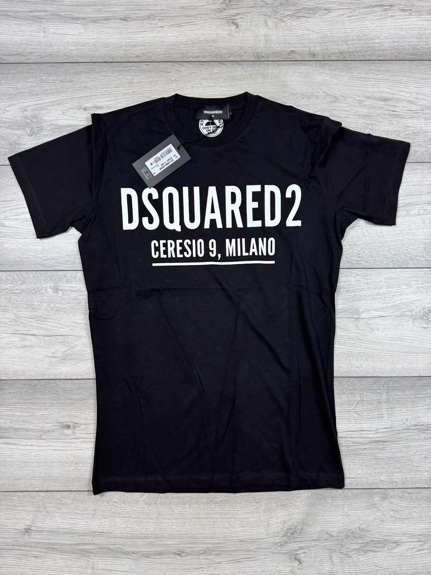 DSQUARED2 CERESIO9 COOL LOGO-PRINT T-SHIRT IN BLACK
